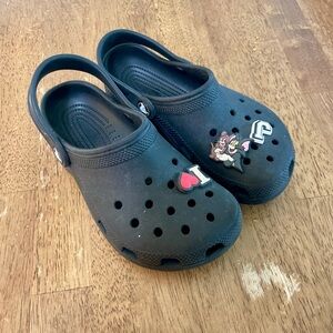 CROCS Kids Black Clogs with Fun Charms